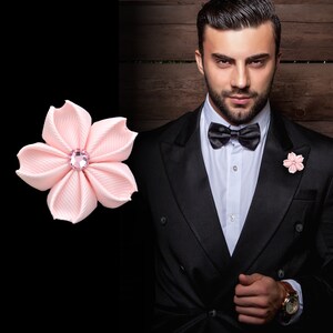 &quot;Cherry Blossom&quot; flower brooch for weddings | elegant buttonhole flower// boutonniere with cherry blossom | lapel jewelry for men