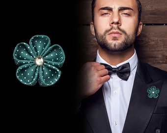 Lapel flower "Polka Green" Boutonniere for your wedding outfit