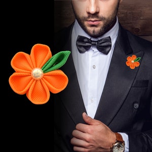Buttonhole flower &quot;Naranja&quot; Buttonhole flower // Boutonniere // Corsage // Lapel jewelry
