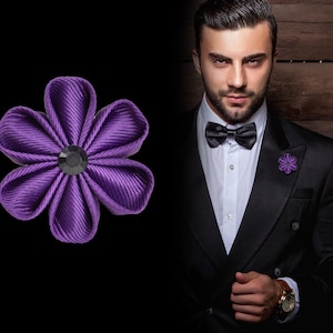 Buttonhole Flower &quot;Purple&quot; Buttonhole Flower // Boutonniere // Corsage // Lapel Jewelry