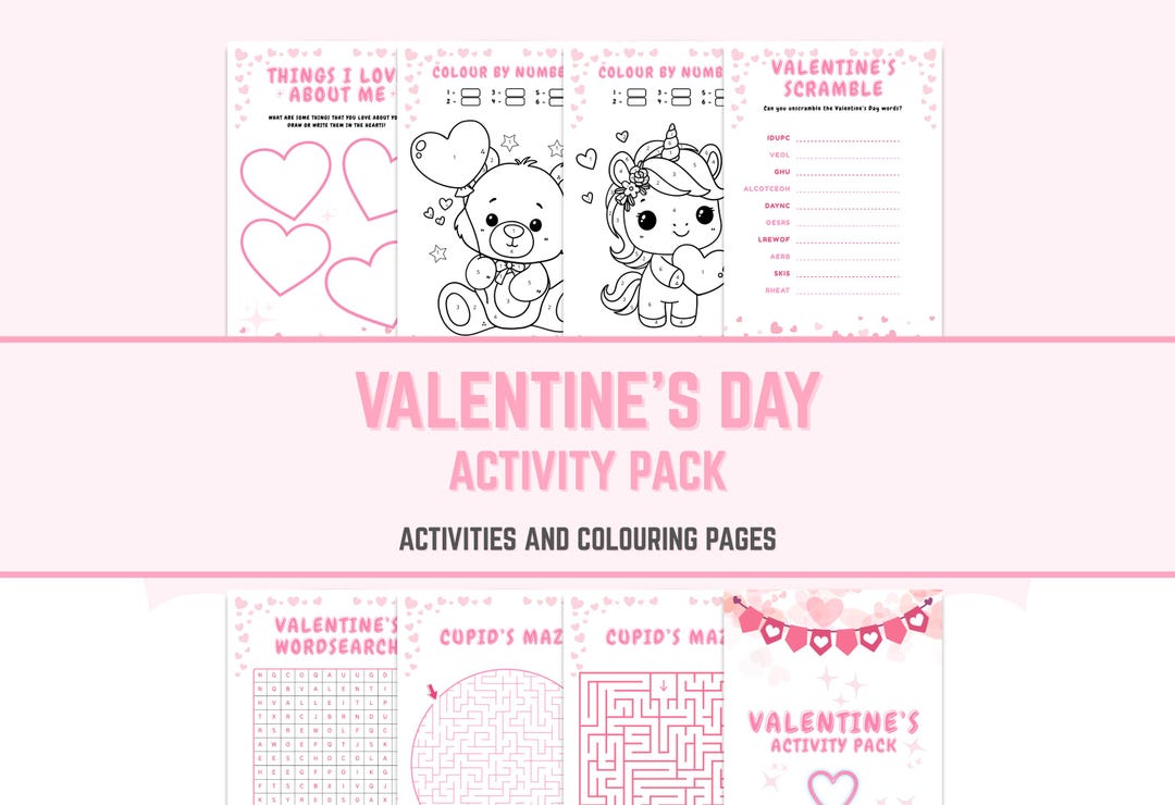 Valentine’s Day Activity Pack for Kids | 25 Printable Worksheets ...