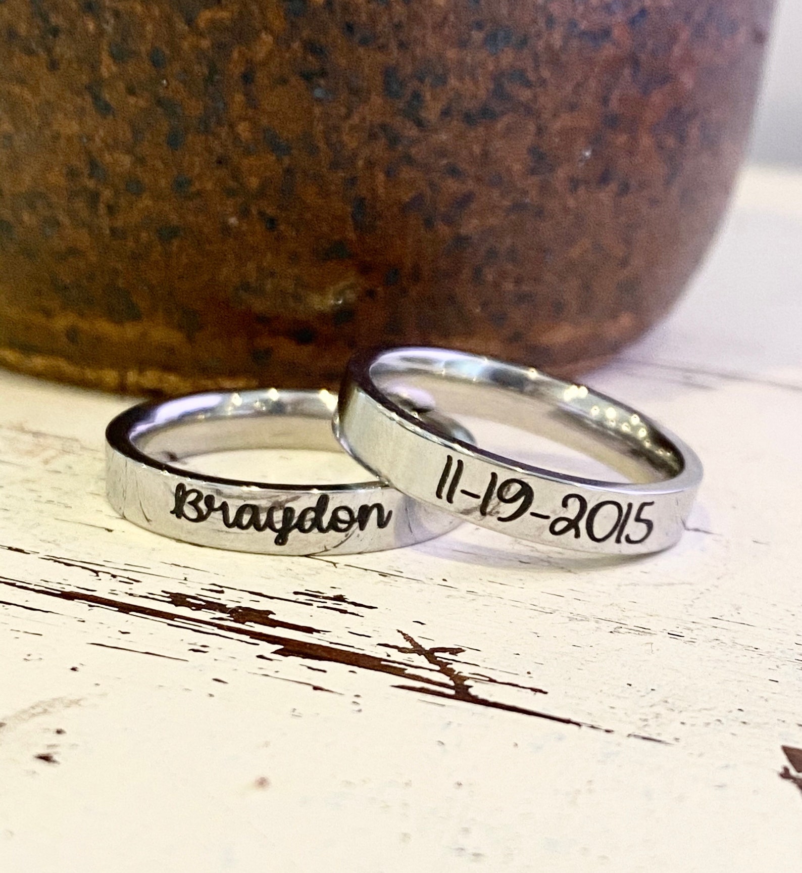 Custom name ring engraved name personalized family ring Etsy