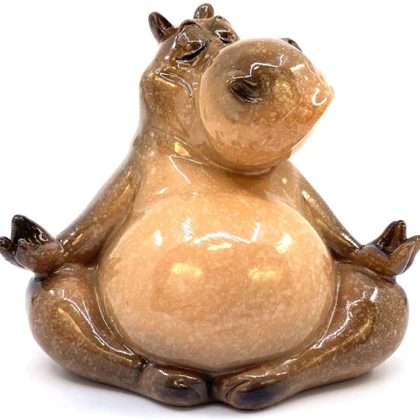 Meditating Hippo Figurine, Hippo Yoga, Hippo Gift, NEW Hippo figurine, Cute Hippo, Hippo Figurine, Meditating Sculpture