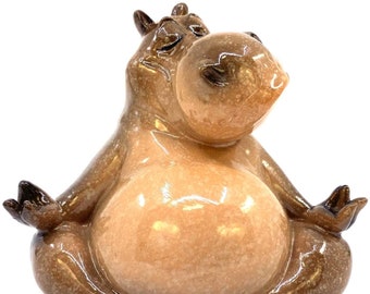 Meditating Hippo Figurine, Hippo Yoga, Hippo Gift, NEW Hippo figurine, Cute Hippo, Hippo Figurine, Meditating Sculpture