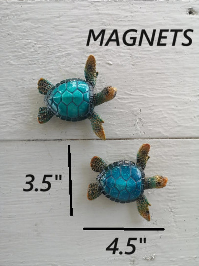 A collection of vibrant blue sea turtle magnets, each featuring a detailed and charming design. The magnets showcase cartoon-style turtles with vivid blue shells, adding a whimsical touch to your magnetic surfaces