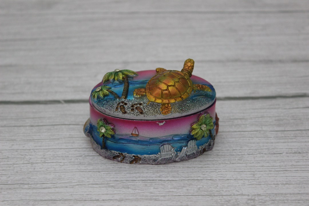 Sea Turtle Storage Box, Turtle Storage Box, Sea Turtle Box, Beach Decor