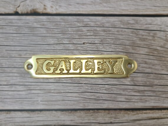 Wooden Brass Galley Ships Plaque Boat Door Sign 3D Ship Decor Nautical Wall Art Wooden Brass Galley Ships Plaque Boat Door Sign 3D Ship Decor Nautical Wall Art