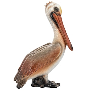 Handcrafted Pelican Figurine, Pelican Figurine for Coastal Decor, Handcrafted Coastal Accent for Your Home