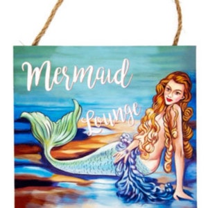 Mermaid Lounge, Mermaid Beach Sign, Mermaid Sign, Mermaid Bathroom Decor, Mermaid Pool Sign, Mermaid Lover, Mermaid Gift
