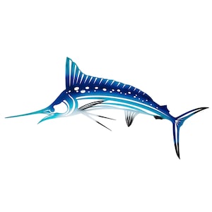 Fish Wall Art, Marlin Wall Decor, Outdoor Wall Decor, Fish Gift, Fish Wall Art Metal, Marlin Wall Decor, Powder Coated Wall Art