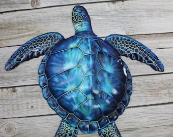Metal Sea Turtle Wall Art: Nautical Home Decor, Turtle Gift