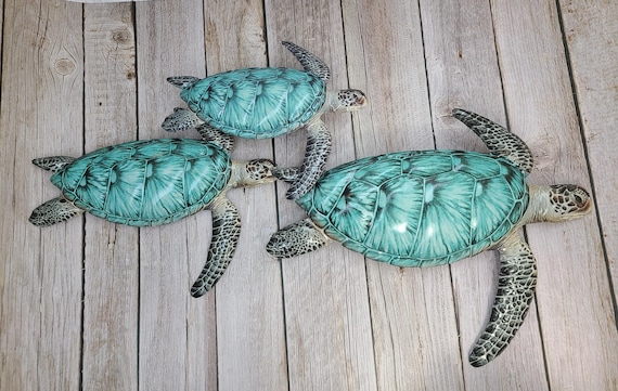 Metal Sea Turtle Wall Art: Nautical Decor, Turtle Gift