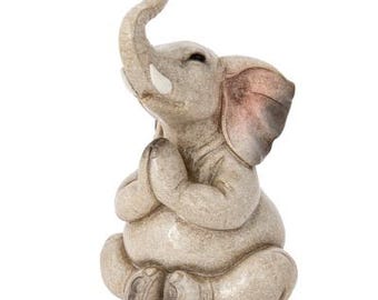 Meditating Elephant Figurine, Elephant Yoga, Elephant Gift, Elephant Figurine, Meditating Figurine