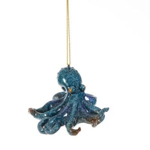 Octopus Ornament SET OF TWO, Beach Ornament, Christmas Decoration, Octopus Figurine, Octopus Christmas Ornament, Octopus Sculpture