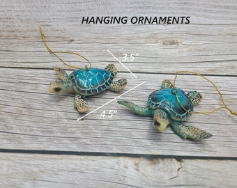 SEA TURTLE WOOD Carving Statue Turtles Resin Statue Wooden Hand Carved