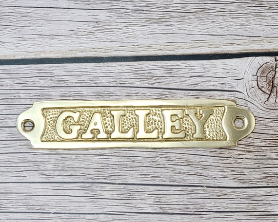 Wooden Brass Galley Ships Plaque Boat Door Sign 3D Ship Decor Nautical Wall Art Wooden Brass Galley Ships Plaque Boat Door Sign 3D Ship Decor Nautical Wall Art