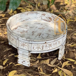 Wooden Chakki Table, Indian Carved Coffee Table, Indian Handicraft Coffee Table, Grinder Coffee Table, Garden Coffee Table.