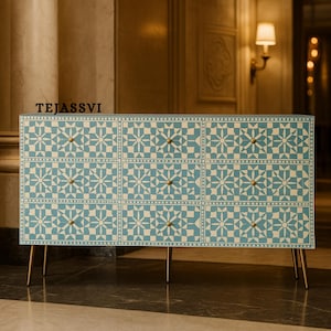 Bone Inlay  9 Drawers/Bone Inlay Sideboard/wooden Indian handmade console / Bone inlay Cabinet Table/ Bone inlay living room furniture.