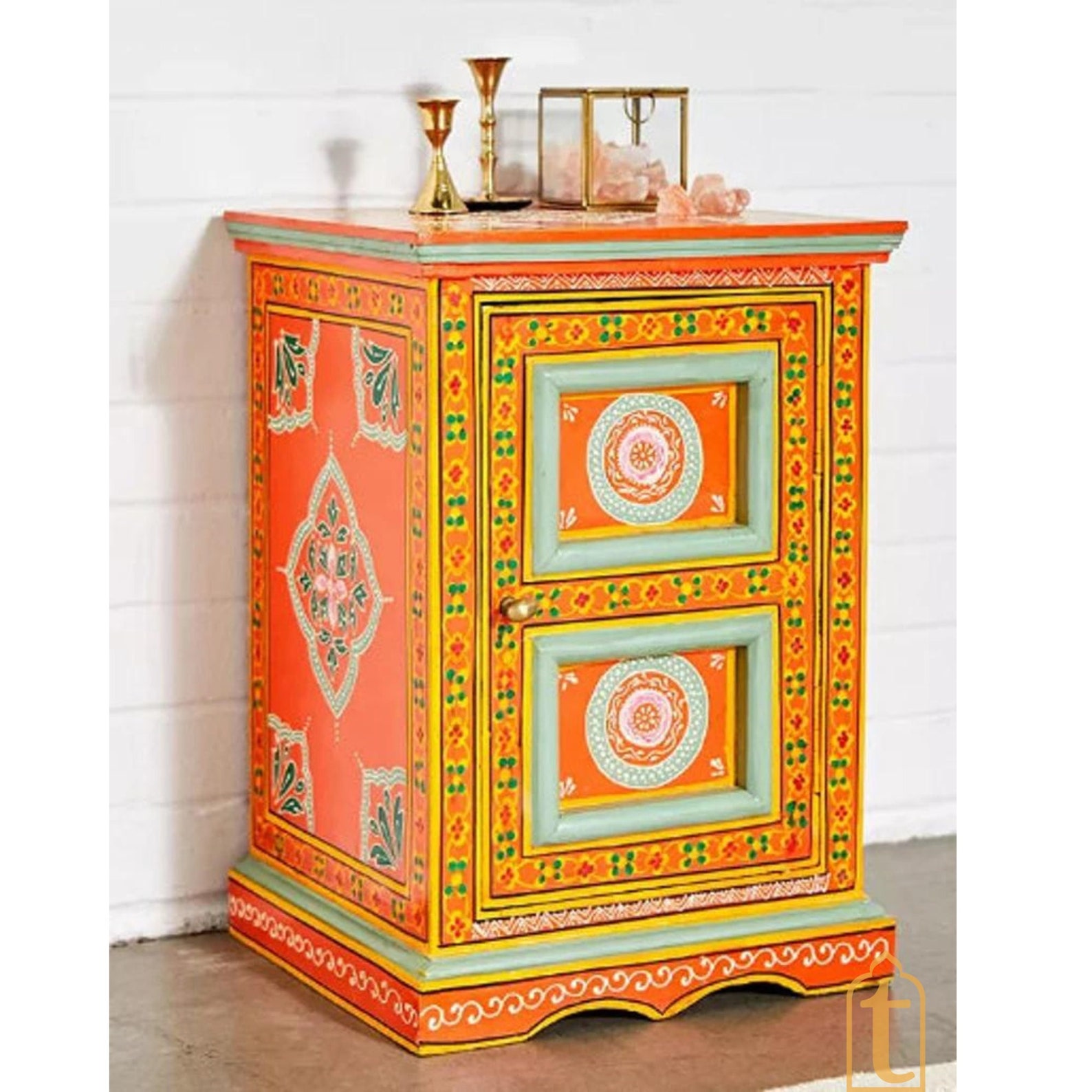 Bikaneri New Design Beautiful Handpainted Bedside Table/side Etsy