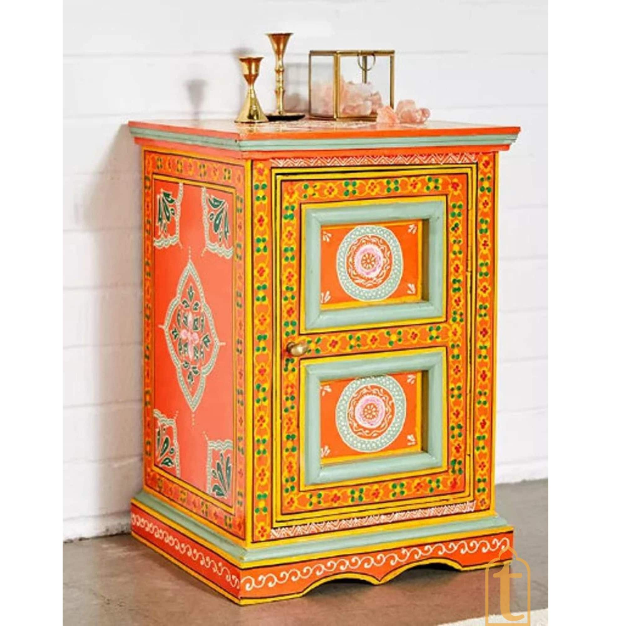 Bikaneri New Design Beautiful Handpainted Bedside Table/side Etsy