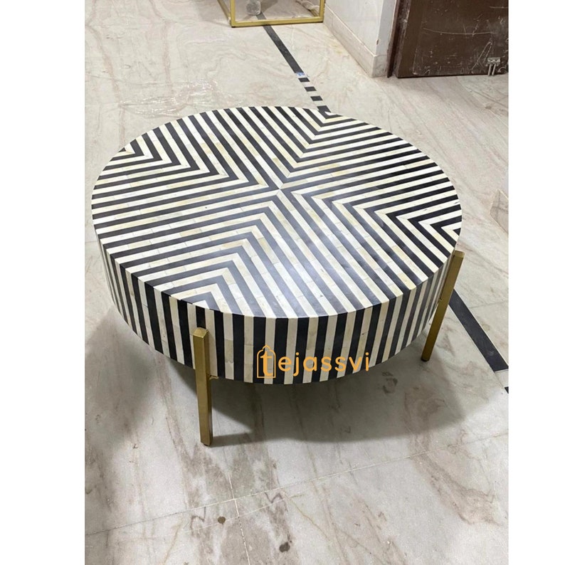 BONE INLAY TABLE Round Coffee Table Round Bone Inlay Centre - Etsy