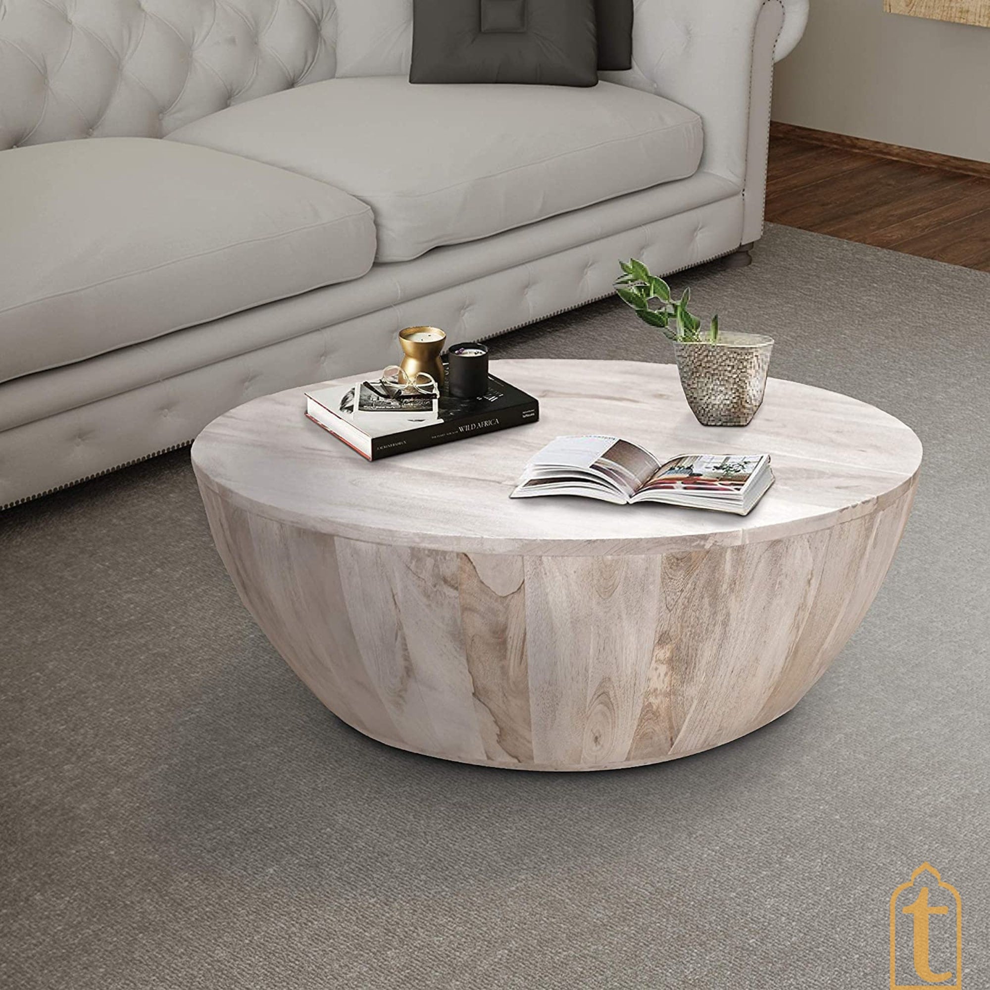 Drum coffee table outdoor deals