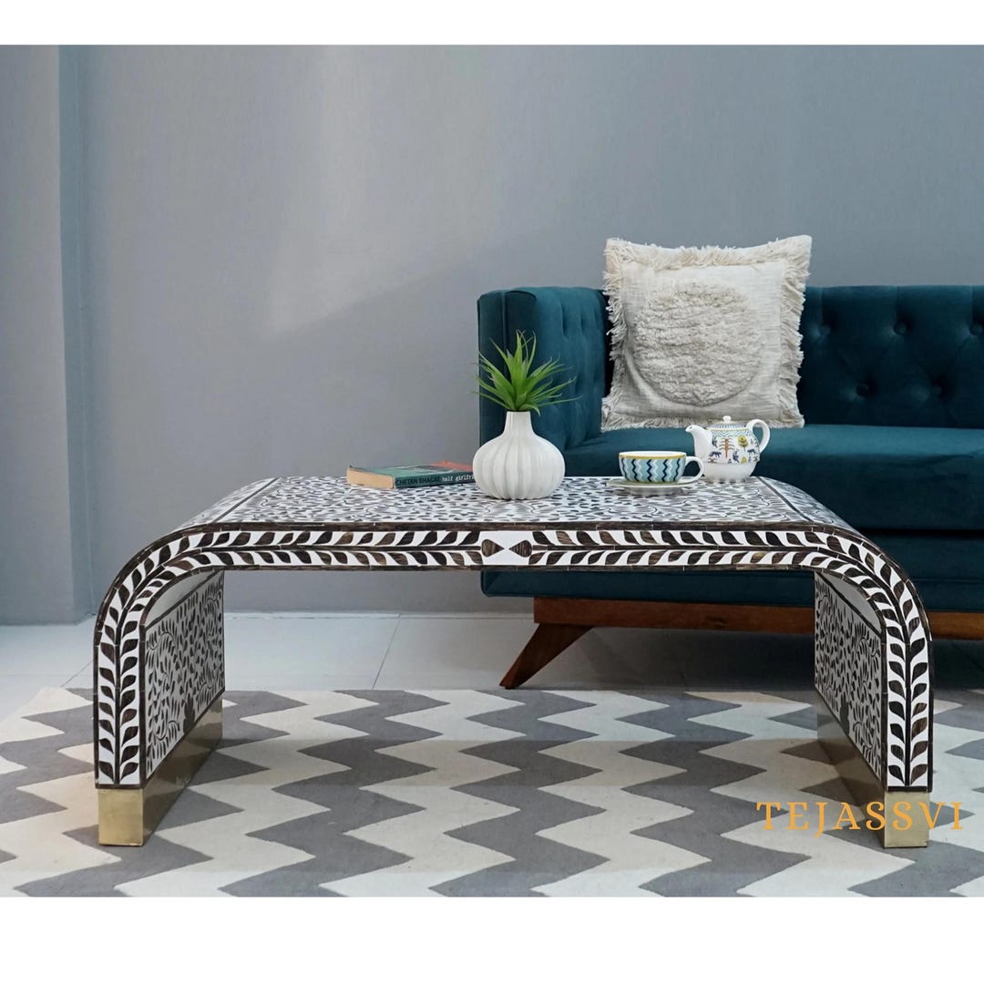 Handmade Wood Inlay Modern Console Table/hall Way Entry Table/laptop ...