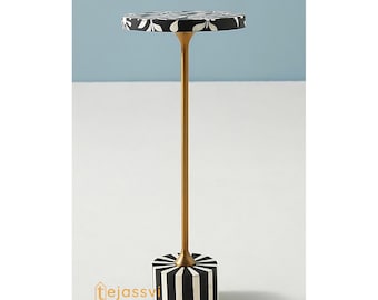 Mesa con incrustaciones de hueso hecha a mano / Taburete con incrustaciones de hueso / Mesa auxiliar floral con incrustaciones de hueso / Mesa de esquina antigua con incrustaciones de hueso / Muebles de lujo modernos.