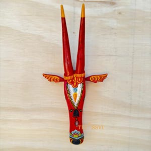 Wall Wooden Cow Head | Bull | Nandi Head Mask Wall Décor. Wooden Hanging. Ethnic Indian Art Best Minimalist Gift Idea for Christmas/Diwali