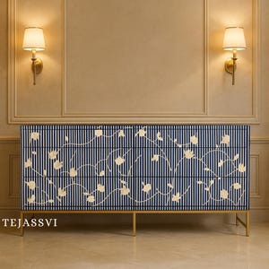 Bone Inlay Furniture Sideboard Unit. Bone Inlay Chest of 6 Drawer , 6 Drawer Dresser, Bone Moroccan Inlay 6 Drawers Chest of Drawers,