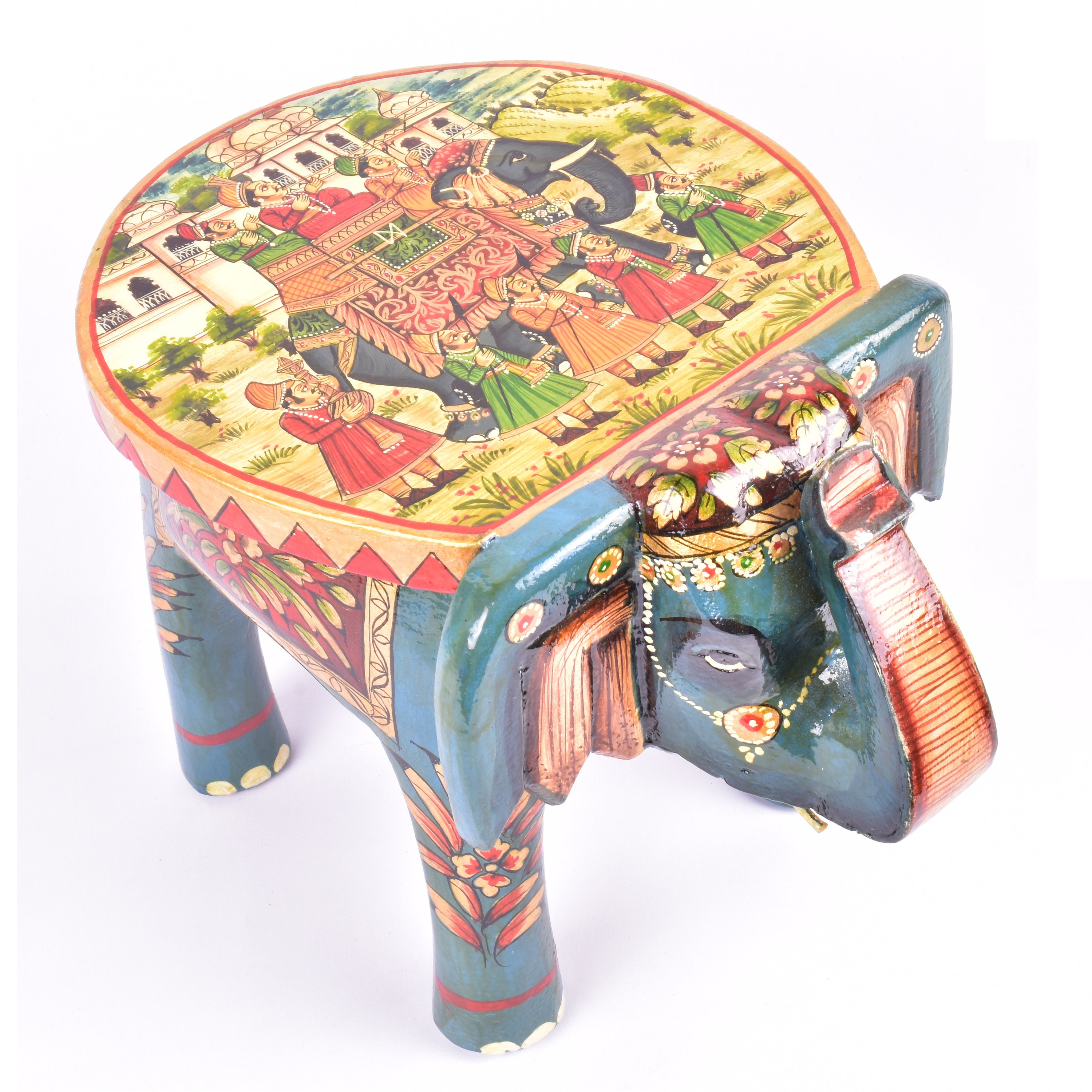 Wooden Elephant Stool Animal Footstool Elephant Stool Etsy