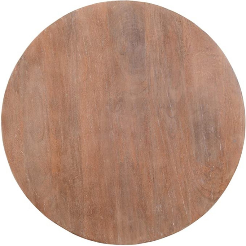 K&ouml;nnte beinhalten: Eine runde Tischplatte aus Holz mit nat&uuml;rlicher Holzmaserung. Die Oberfl&auml;che hat eine warme braune Farbe mit helleren Streifen, die ein rustikales Aussehen erzeugen. Die Tischplatte ist kreisf&ouml;rmig und scheint aus massivem Holz zu bestehen.
