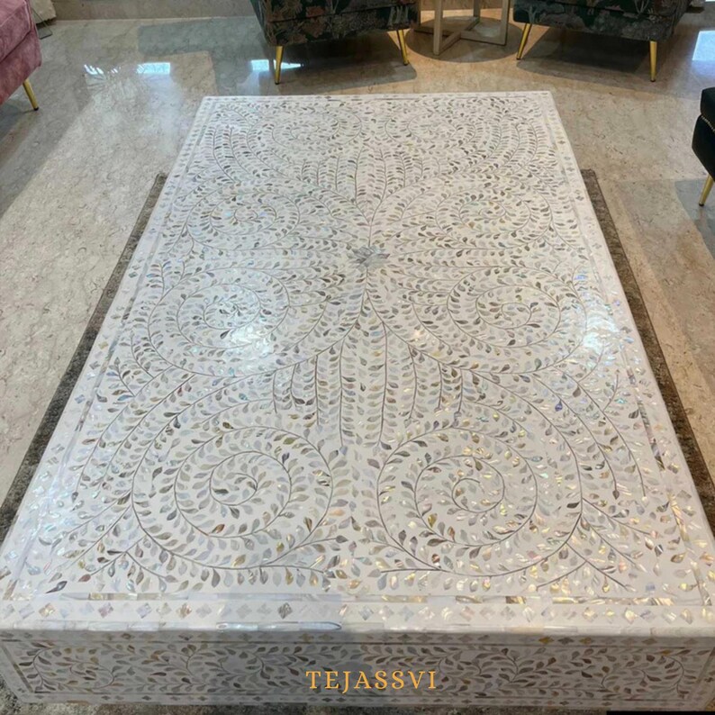 Mother of Pearl Inlay Coffee Table / MOP Inlay Centre Table / MOP Inlay ...