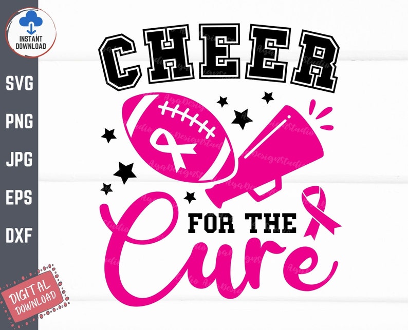 Cheer for the Cure Svg Cheer for the Cure Football Svg - Etsy