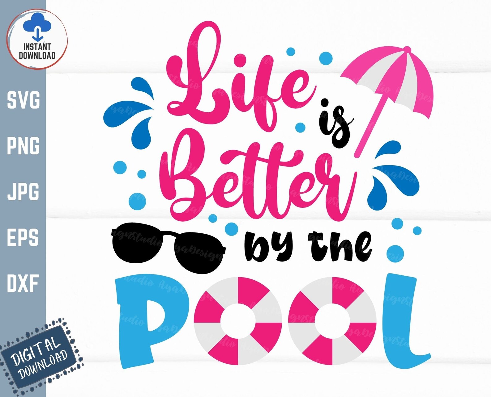 Life is Better by the Pool Svg Life is Better Svg Pool Svg Etsy