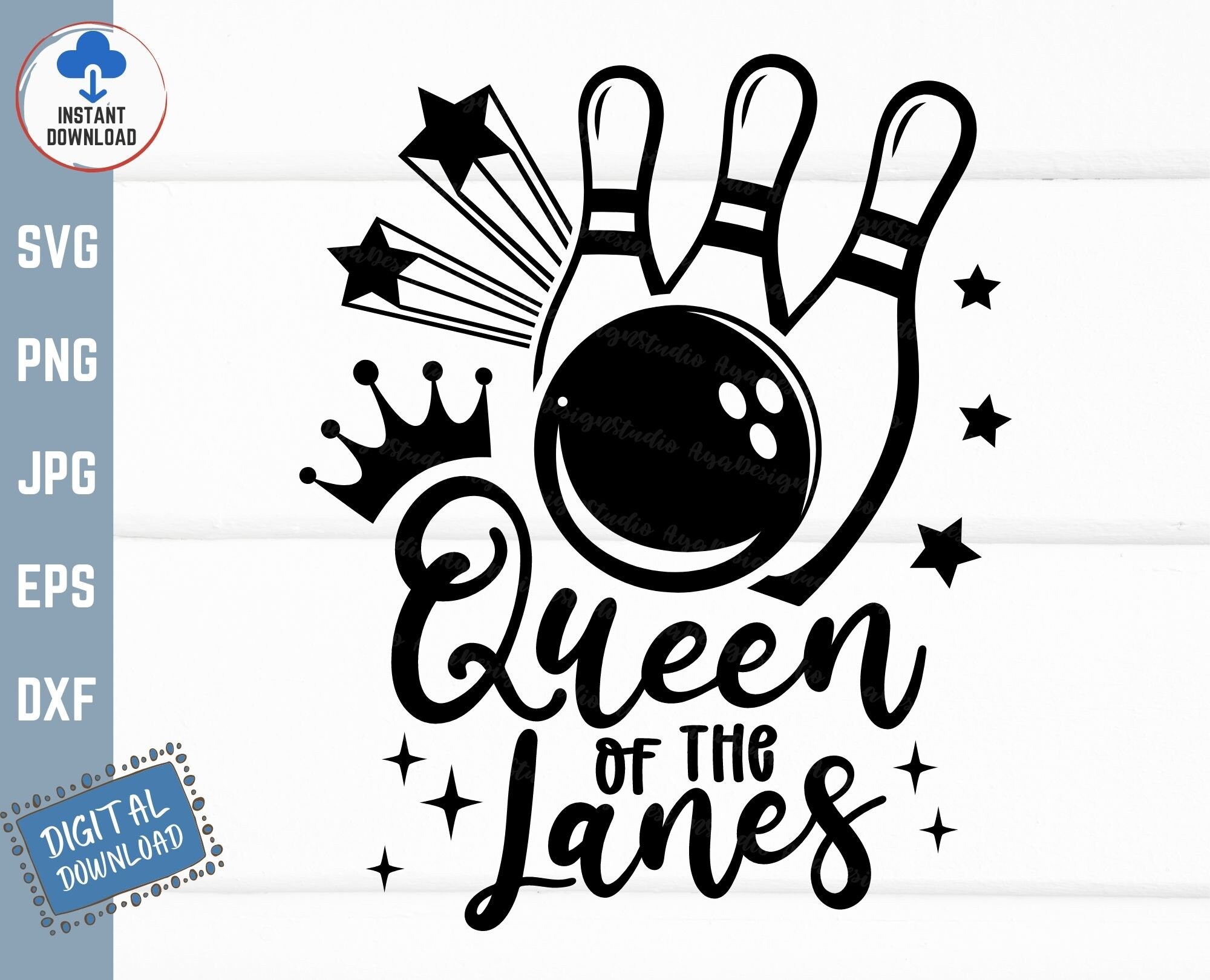 thumbnail image 2 of DECO BOWLING QUEEN Mini Wood Sign - USA-Made Ornament For League Bowlers 2 of 6