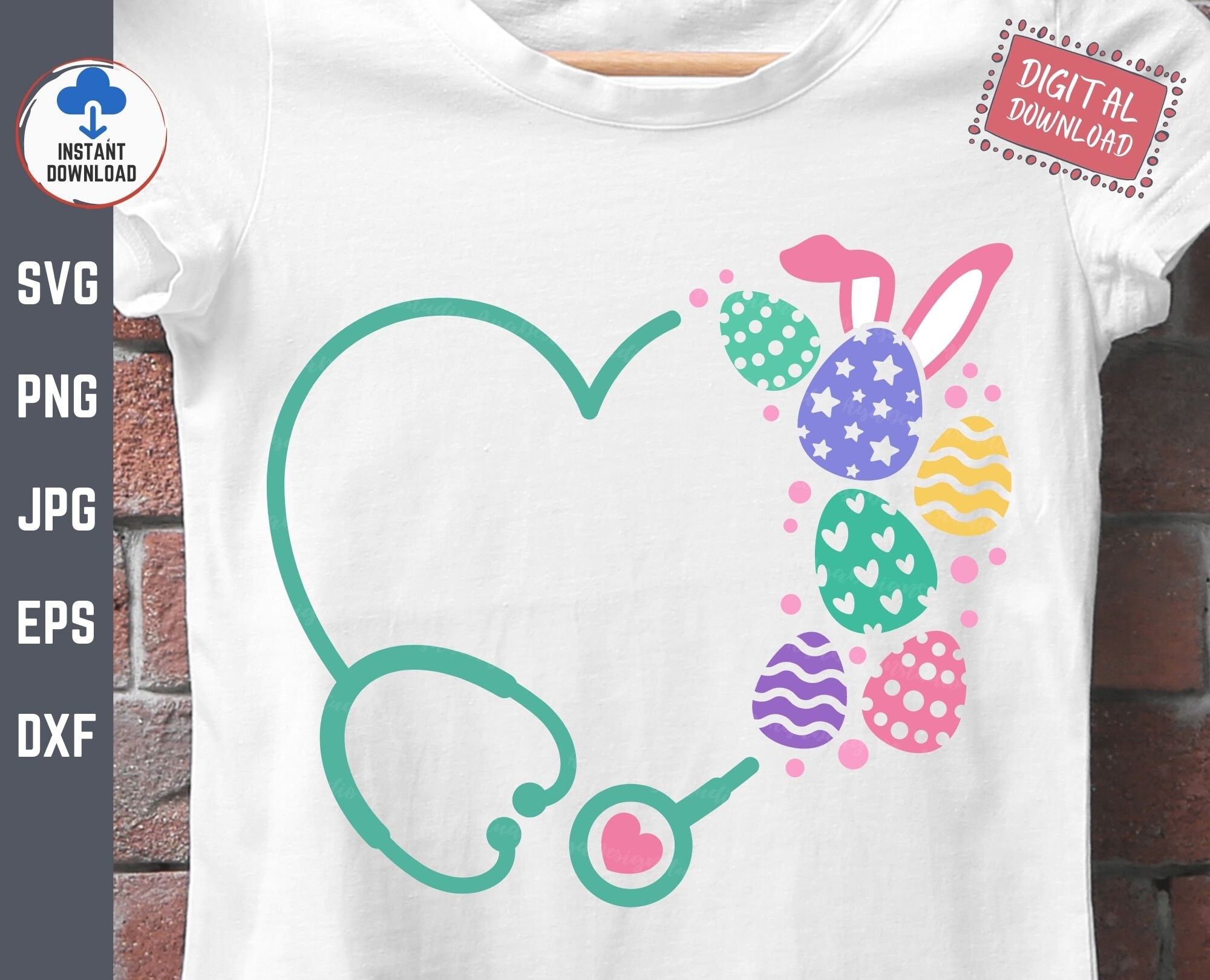 Easter Stethoscope Svg Easter Egg Stethoscope Svg Easter Etsy