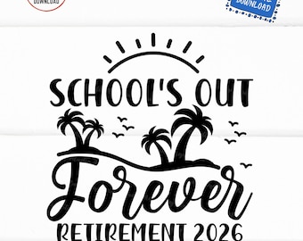 SVG de fin de curso para siempre, Jubilación docente 2026, PNG divertido de jubilado tropical