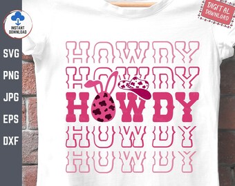 Howdy Easter Cowgirl Svg, Retro Easter Svg, Western Easter Svg, Cowgirl Easter Svg, Western Easter Eggs Svg, Cowboy Easter Bunny Svg