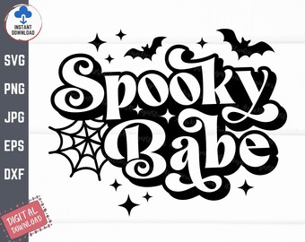 Spooky Babe Svg, Funny Halloween Svg, Halloween Shirt Svg