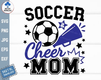 Soccer and Cheer Mom Svg, Soccer Cheer Mom Svg, Proud Cheer Mom Svg, Soccer Family Shirt Svg, Mom of Both Soccer And Cheer Svg