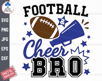 Football and Cheer Bro Svg, Football Cheer Brother Svg, Proud Cheer Brother Svg, Football Family Svg, Brother of Both Football And Cheer