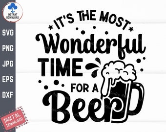 Es el momento más maravilloso para una cerveza svg, camisa navideña divertida svg, alcohol navideño diciendo svg, jarra de cerveza navideña svg