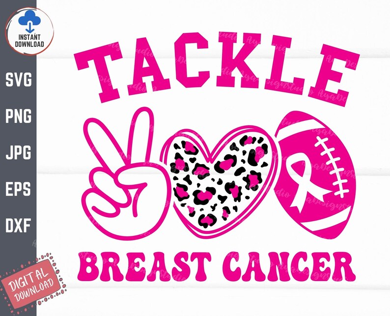 Tackle Breast Cancer Svg Football Breast Cancer Ribbon Svg - Etsy
