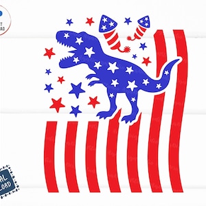 Patriotic Dinosaur Svg, Kid 4th of July Svg, Dino American Flag Svg, USA T-Rex Svg, 4th of July Dinosaur Svg, Boys Patriotic Shirt Svg