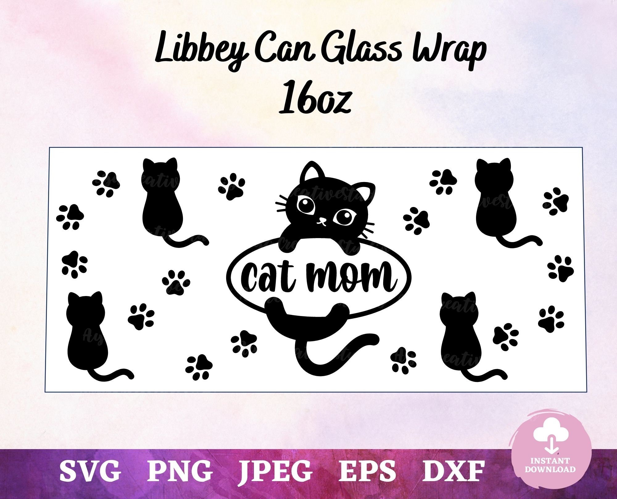 Cat Mama Libbey Glass Can – Revival Design Co.