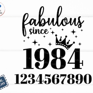 Fabulous Since Birth Year Template Svg, Fabulous Since Birth Year with All Dates Svg, Fabulous Birthday Template Svg, Birth Since Svg
