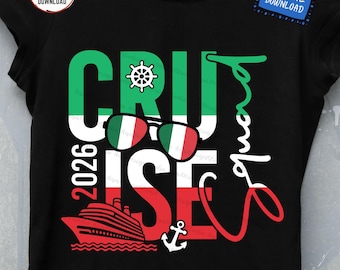Cruise Squad 2026 Sunglasses Svg, Italy Ship Vacation Travel Family Group Trip Matching Png