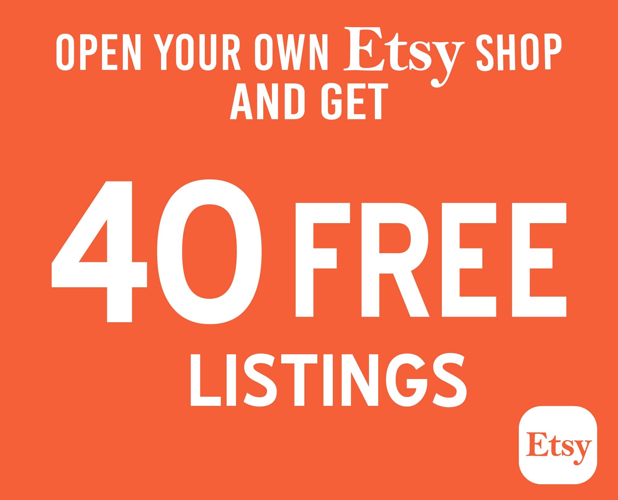Get Free 40 Etsy Free 40 Listing Open Your Etsy Shop and Get Etsy