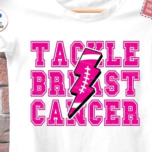 Tackle Breast Cancer Stacked Svg, Football Breast Cancer Svg, Breast Cancer Awareness Football Svg, Tackle Breast Cancer Football Svg